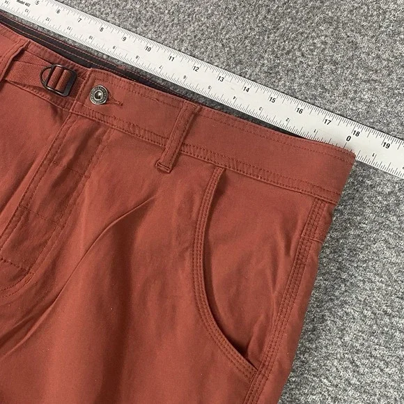 Prana Mens Zion Cargo Shorts 36 11" Inseam Orange Belted Hiking Outdoor $80 new - Picture 7 of 13